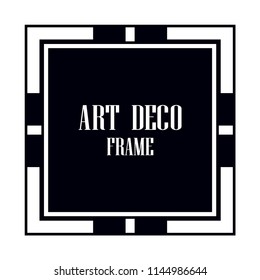 Vintage retro invitation in Art Deco style. Art deco border and frame. Creative template in style of 1920s. Vector illustration. EPS 10
