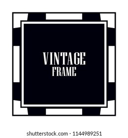 Vintage retro invitation in Art Deco style. Art deco border and frame. Creative template in style of 1920s. Vector illustration. EPS 10