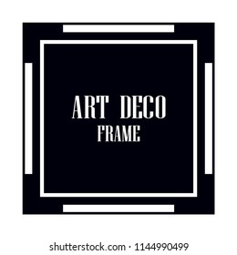 Vintage retro invitation in Art Deco style. Art deco border and frame. Creative template in style of 1920s. Vector illustration. EPS 10
