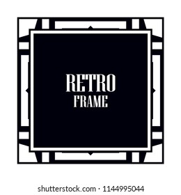 Vintage retro invitation in Art Deco style. Art deco border and frame. Creative template in style of 1920s. Vector illustration. EPS 10