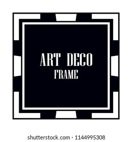 Vintage retro invitation in Art Deco style. Art deco border and frame. Creative template in style of 1920s. Vector illustration. EPS 10