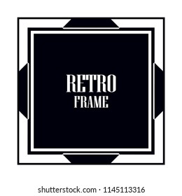Vintage retro invitation in Art Deco style. Art deco border and frame. Creative template in style of 1920s. Vector illustration. EPS 10
