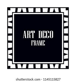 Vintage retro invitation in Art Deco style. Art deco border and frame. Creative template in style of 1920s. Vector illustration. EPS 10