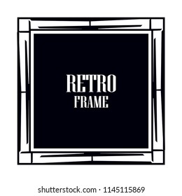 Vintage retro invitation in Art Deco style. Art deco border and frame. Creative template in style of 1920s. Vector illustration. EPS 10