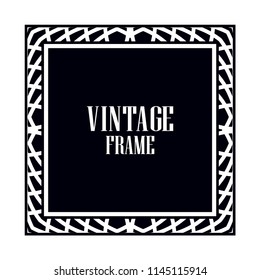 Vintage retro invitation in Art Deco style. Art deco border and frame. Creative template in style of 1920s. Vector illustration. EPS 10