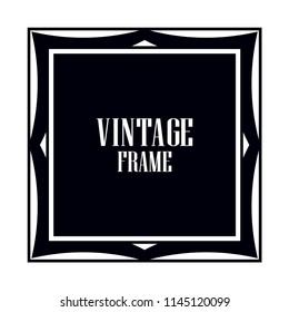 Vintage retro invitation in Art Deco style. Art deco border and frame. Creative template in style of 1920s. Vector illustration. EPS 10
