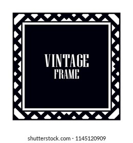 Vintage retro invitation in Art Deco style. Art deco border and frame. Creative template in style of 1920s. Vector illustration. EPS 10