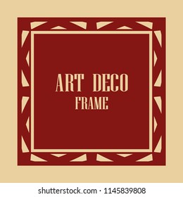 Vintage retro invitation in Art Deco style. Art deco border and frame. Creative template in style of 1920s. Vector illustration. EPS 10