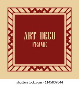 Vintage retro invitation in Art Deco style. Art deco border and frame. Creative template in style of 1920s. Vector illustration. EPS 10