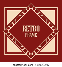 Vintage retro invitation in Art Deco style. Art deco border and frame. Creative template in style of 1920s. Vector illustration. EPS 10