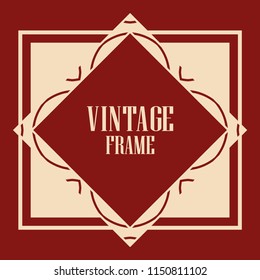 Vintage retro invitation in Art Deco style. Art deco border and frame. Creative template in style of 1920s. Vector illustration. EPS 10