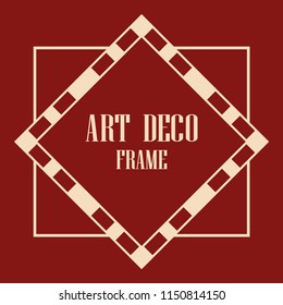 Vintage retro invitation in Art Deco style. Art deco border and frame. Creative template in style of 1920s. Vector illustration. EPS 10