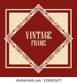 Vintage retro invitation in Art Deco style. Art deco border and frame. Creative template in style of 1920s. Vector illustration. EPS 10