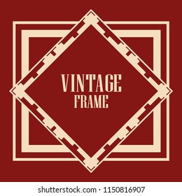 Vintage retro invitation in Art Deco style. Art deco border and frame. Creative template in style of 1920s. Vector illustration. EPS 10