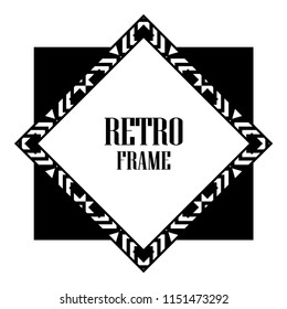 Vintage retro invitation in Art Deco style. Art deco border and frame. Creative template in style of 1920s. Vector illustration. EPS 10