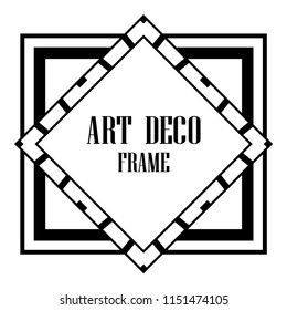 Vintage retro invitation in Art Deco style. Art deco border and frame. Creative template in style of 1920s. Vector illustration. EPS 10