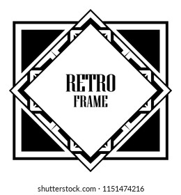 Vintage retro invitation in Art Deco style. Art deco border and frame. Creative template in style of 1920s. Vector illustration. EPS 10