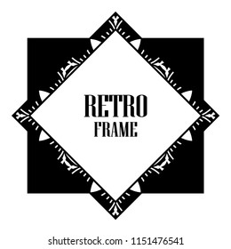 Vintage retro invitation in Art Deco style. Art deco border and frame. Creative template in style of 1920s. Vector illustration. EPS 10