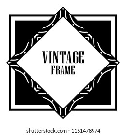 Vintage retro invitation in Art Deco style. Art deco border and frame. Creative template in style of 1920s. Vector illustration. EPS 10