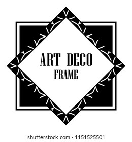 Vintage retro invitation in Art Deco style. Art deco border and frame. Creative template in style of 1920s. Vector illustration. EPS 10