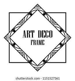 Vintage retro invitation in Art Deco style. Art deco border and frame. Creative template in style of 1920s. Vector illustration. EPS 10