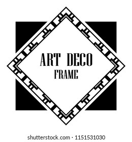 Vintage retro invitation in Art Deco style. Art deco border and frame. Creative template in style of 1920s. Vector illustration. EPS 10