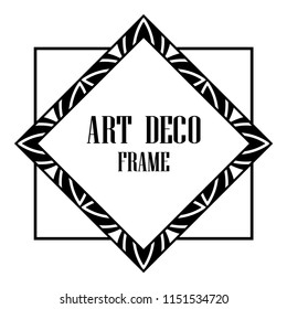 Vintage retro invitation in Art Deco style. Art deco border and frame. Creative template in style of 1920s. Vector illustration. EPS 10