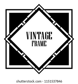 Vintage retro invitation in Art Deco style. Art deco border and frame. Creative template in style of 1920s. Vector illustration. EPS 10