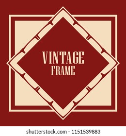 Vintage retro invitation in Art Deco style. Art deco border and frame. Creative template in style of 1920s. Vector illustration. EPS 10
