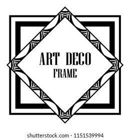 Vintage retro invitation in Art Deco style. Art deco border and frame. Creative template in style of 1920s. Vector illustration. EPS 10