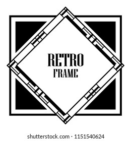 Vintage retro invitation in Art Deco style. Art deco border and frame. Creative template in style of 1920s. Vector illustration. EPS 10