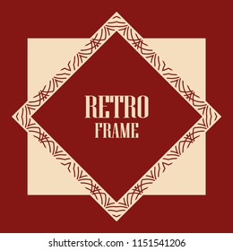 Vintage retro invitation in Art Deco style. Art deco border and frame. Creative template in style of 1920s. Vector illustration. EPS 10
