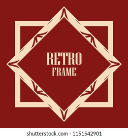 Vintage retro invitation in Art Deco style. Art deco border and frame. Creative template in style of 1920s. Vector illustration. EPS 10