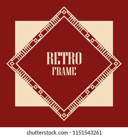 Vintage retro invitation in Art Deco style. Art deco border and frame. Creative template in style of 1920s. Vector illustration. EPS 10