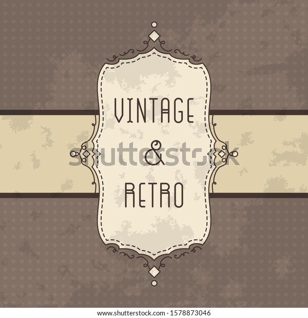 VINTAGE AND RETRO INVITATION. retro\
wedding. Vintage vector background with paper border decoration,\
divider, header, ornamental frame template,\
eps10