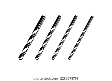 Vintage Retro Iron Steel Diamond Drill Bit Tools for Workshop or Carpentry Icon Illustration Vector