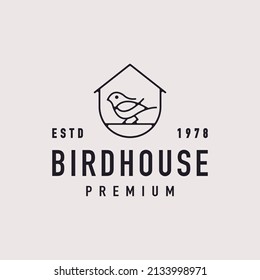 Vintage Retro Label Badge Emblem Bird House Hipster Logo Inspiration