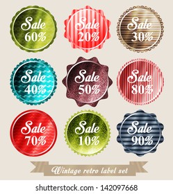 vintage retro label set