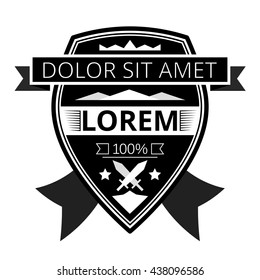 Vintage Retro label. Shield Logo Vector.