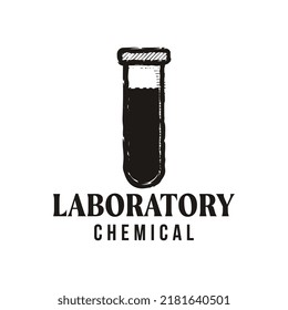 Vintage Retro  Laboratory Flask Logo Design