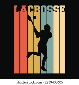 Vintage Retro Lacrosse funny t-shirt design