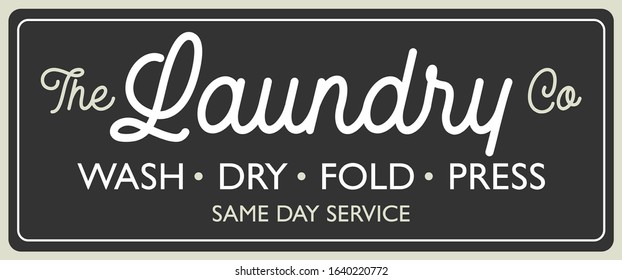 Vintage, retro Laundry Room sign for stylish home design vector