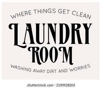 Vintage, retro Laundry Room sign for stylish home design vector