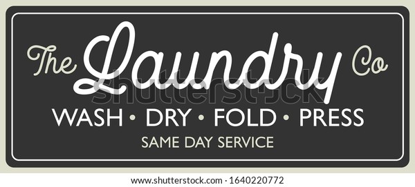 Vintage Retro Laundry Room Sign Stylish Stock Vector (Royalty Free ...
