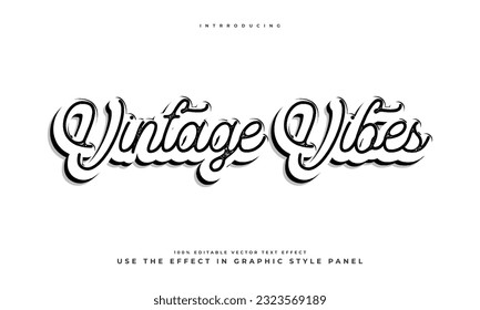 vintage retro lettering style editable colorful vector text effect alphabet font typography