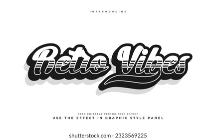 vintage retro lettering style editable colorful vector text effect alphabet font typography