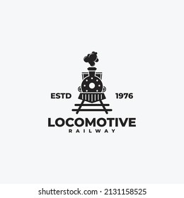 Vintage retro Locomotive train logo vector illustration