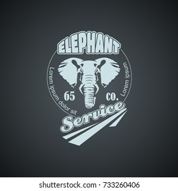 Vintage retro logo with elephant