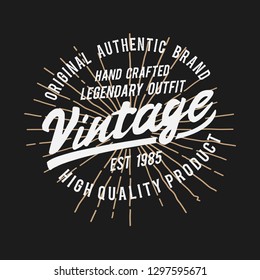 Vintage. Retro logo. original handmade typeface. Vector font and logo. Print on shirt or sticker. Vintage badge. 