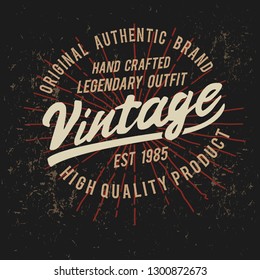 Vintage. Retro logo. original handmade typeface. Vector font and logo. Print on shirt or sticker. Vintage badge. 